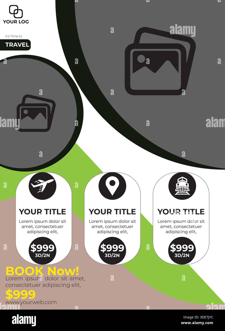 Business Travel Flyer Design Template Stock Vector