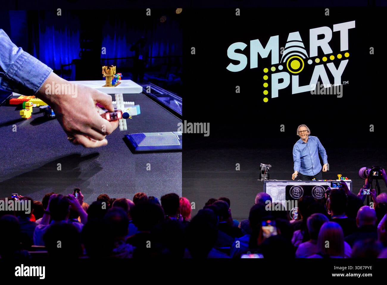 Tom Donaldson, SVP & Head of Creative Play Lab, speaks at the LEGO ...