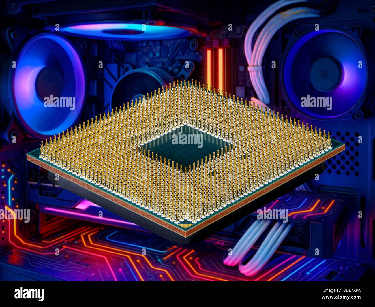 Cpu Floating Inside of desktop computer hi-res stock photography and images - Alamy
