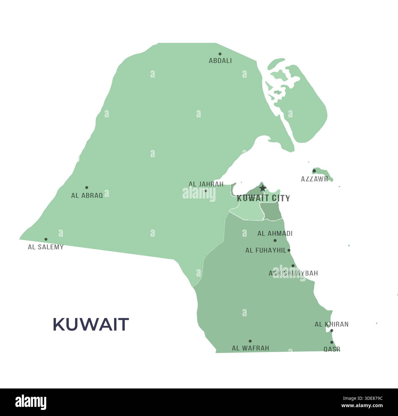 Kuwait Countru Map flag kuwait national borders Stock Vector Images - Alamy
