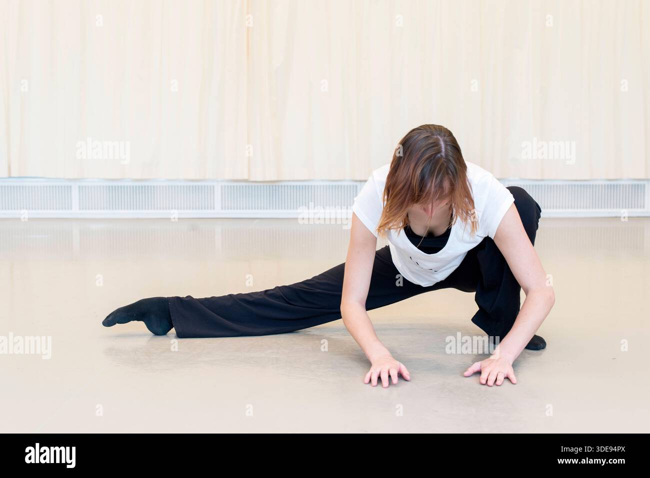 Student Ballet Dancer Practising. Female, Student Ballet Dancer ...