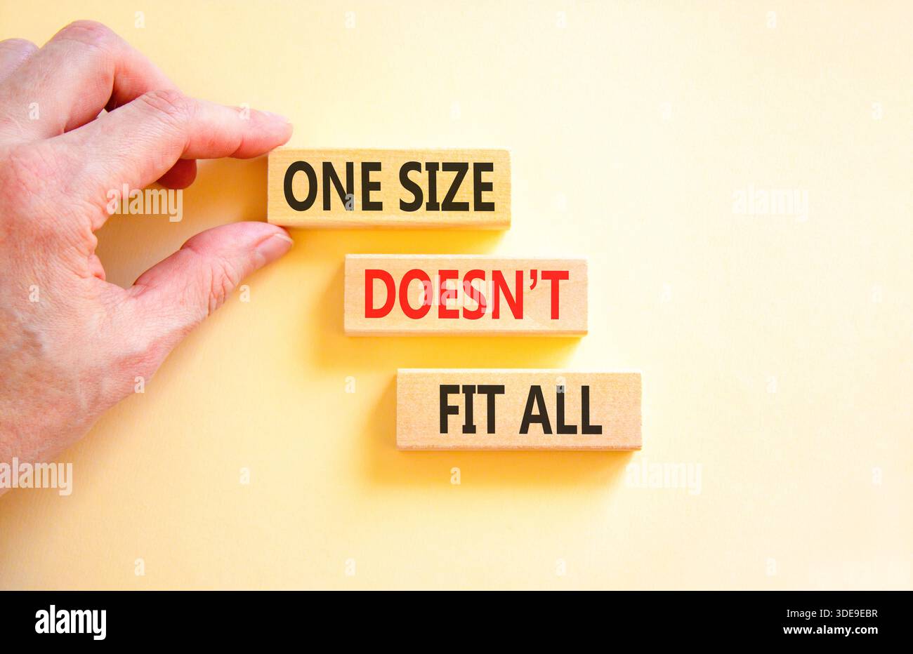 One size does not fit all symbol. Concept words One size does not fit ...