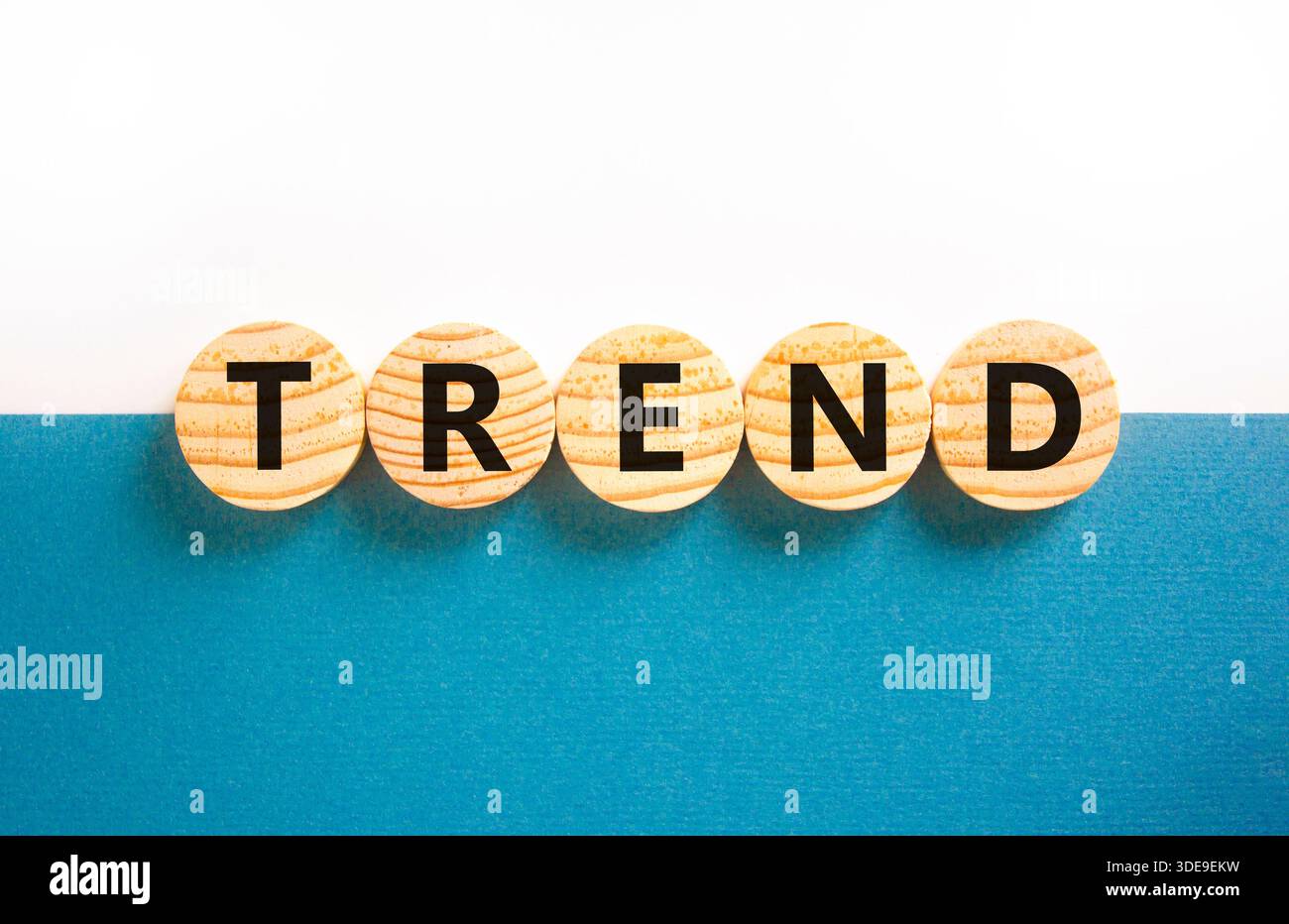 Trend and trending symbol. Concept word Trend on beautiful wooden ...