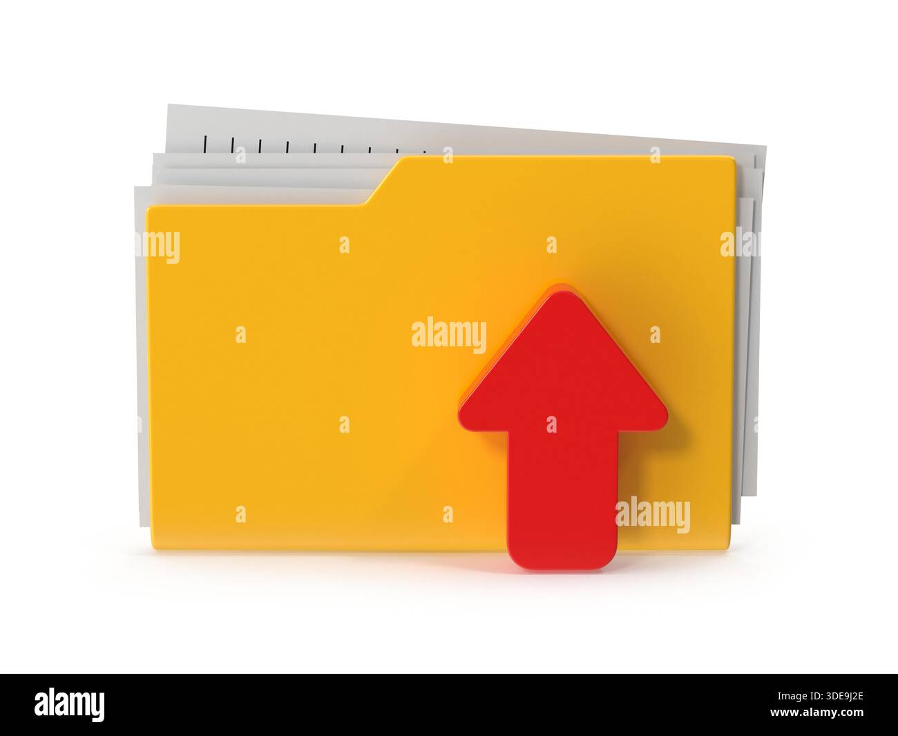 File upload process illustrative folder icon with red arrow Stock Photo ...