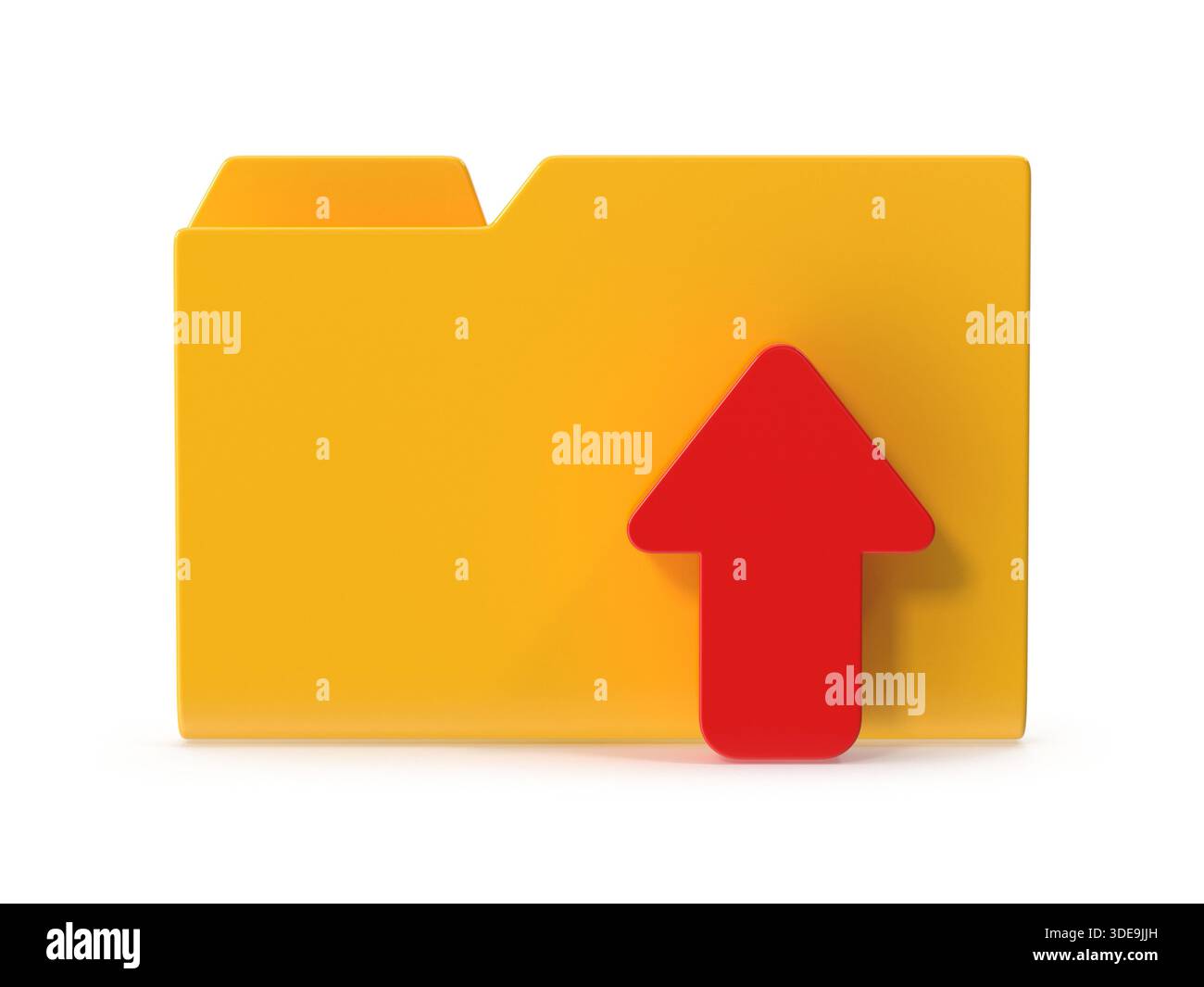 Folder with upward arrow symbol representing file upload and data transfer Stock Photo