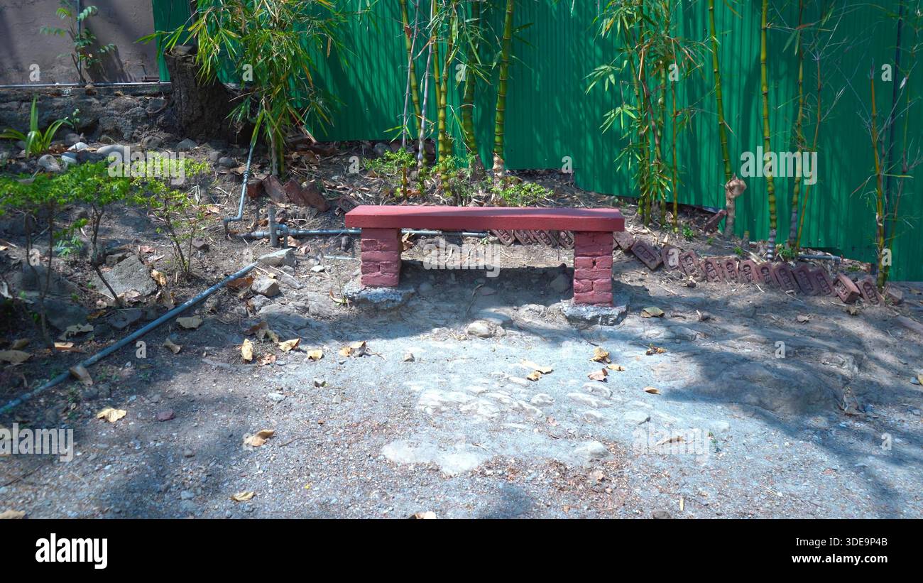 Peaceful Rest Seating Area in Green Park Stock Photo
