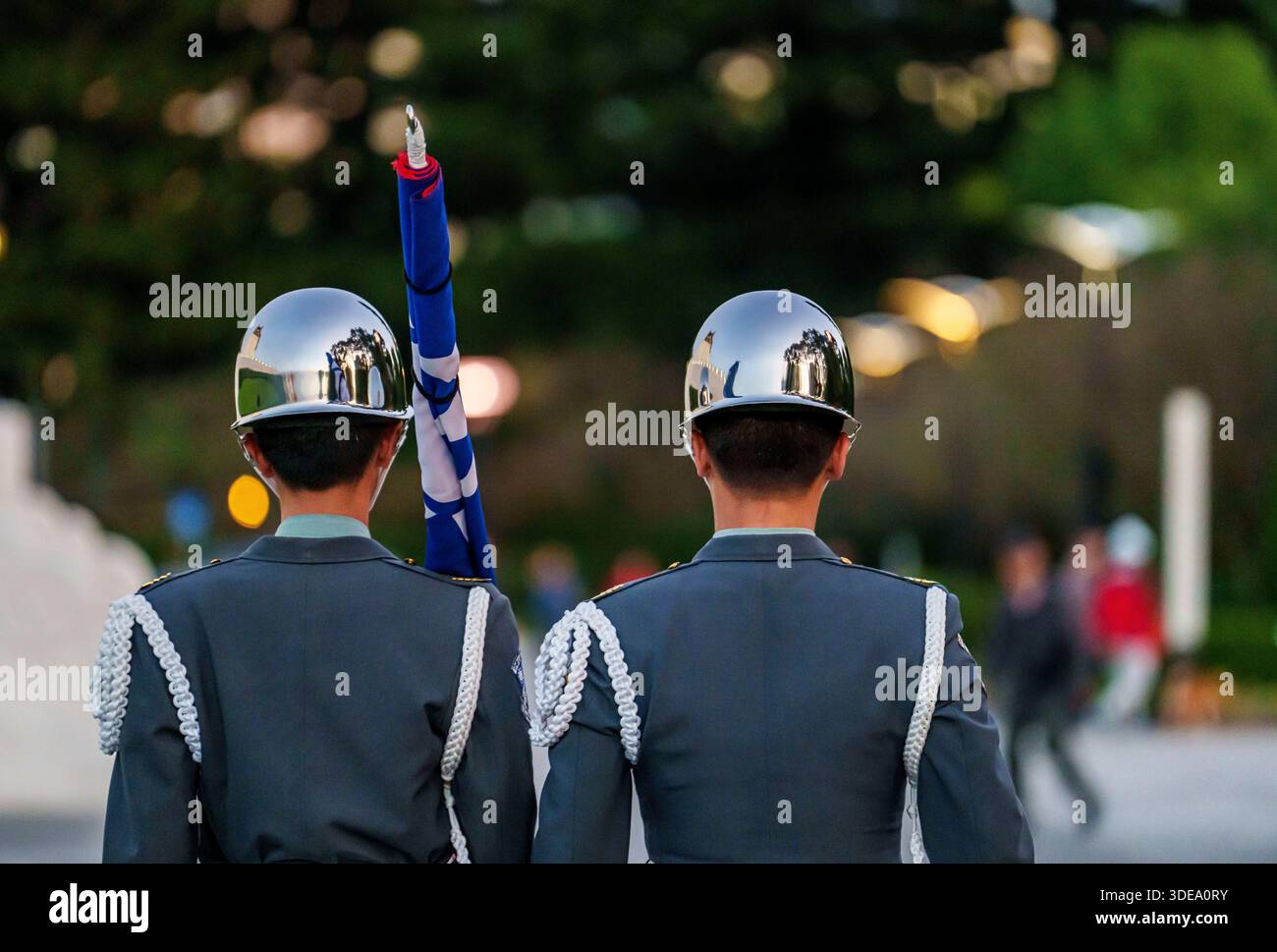 30 November 2024, Taiwan, Taipeh: Members of the Taiwanese honor guard ...
