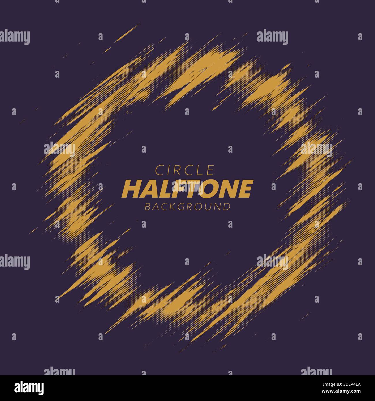 Abstract vector torn halftone fluid circle frame. Scratched dotted pop ...