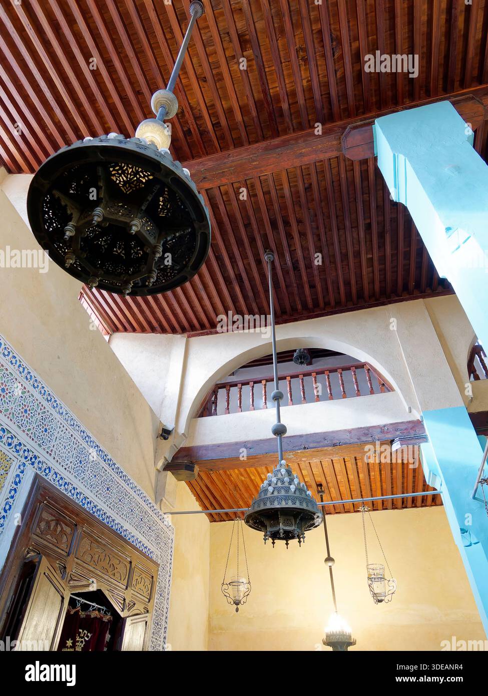 interior, Ibn Danan Synagogue, Fez or Fes, Mellah (Jewish quarter ...