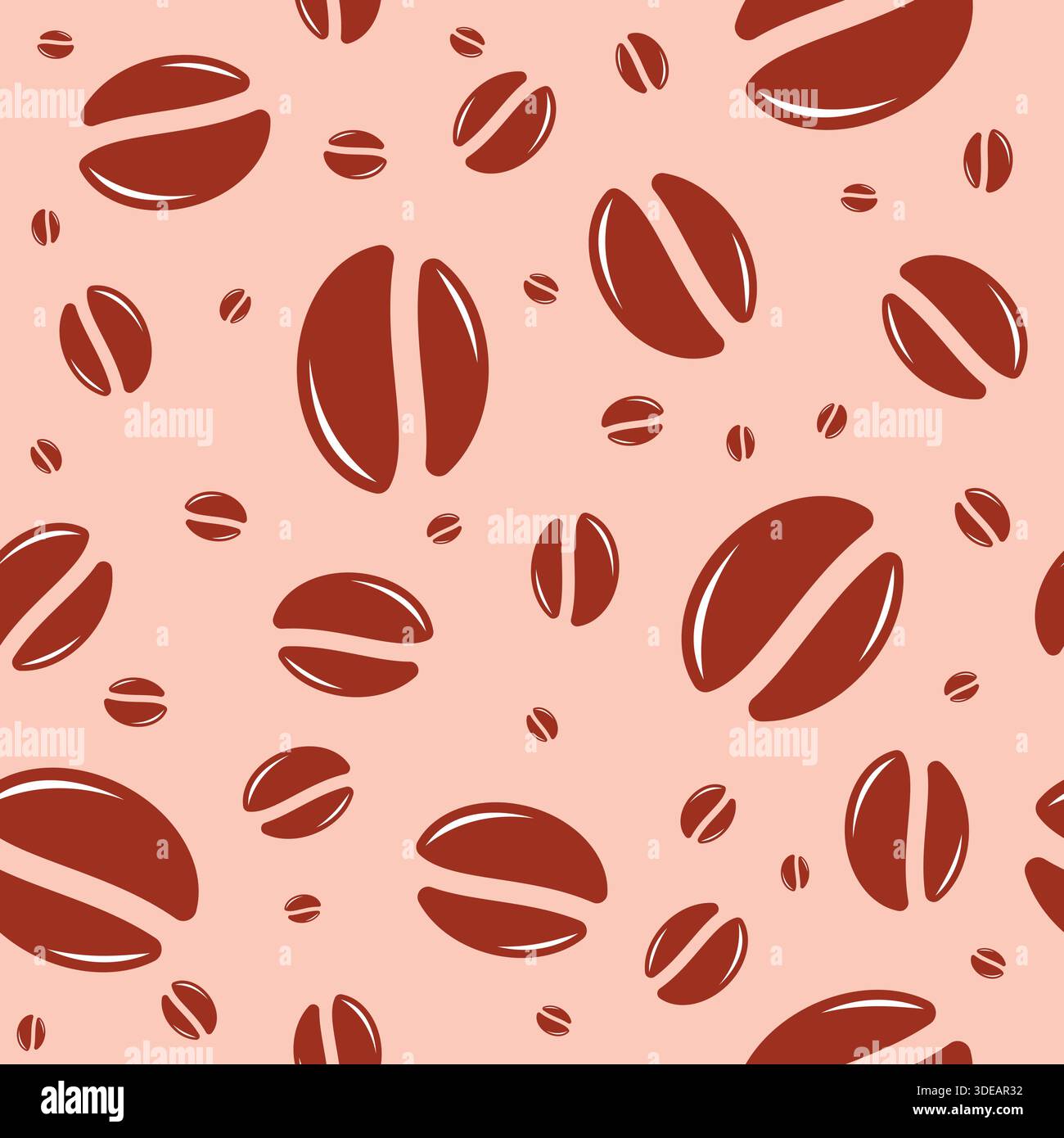 Coffee Beans Seamless Pattern Simple Design Stock Vector