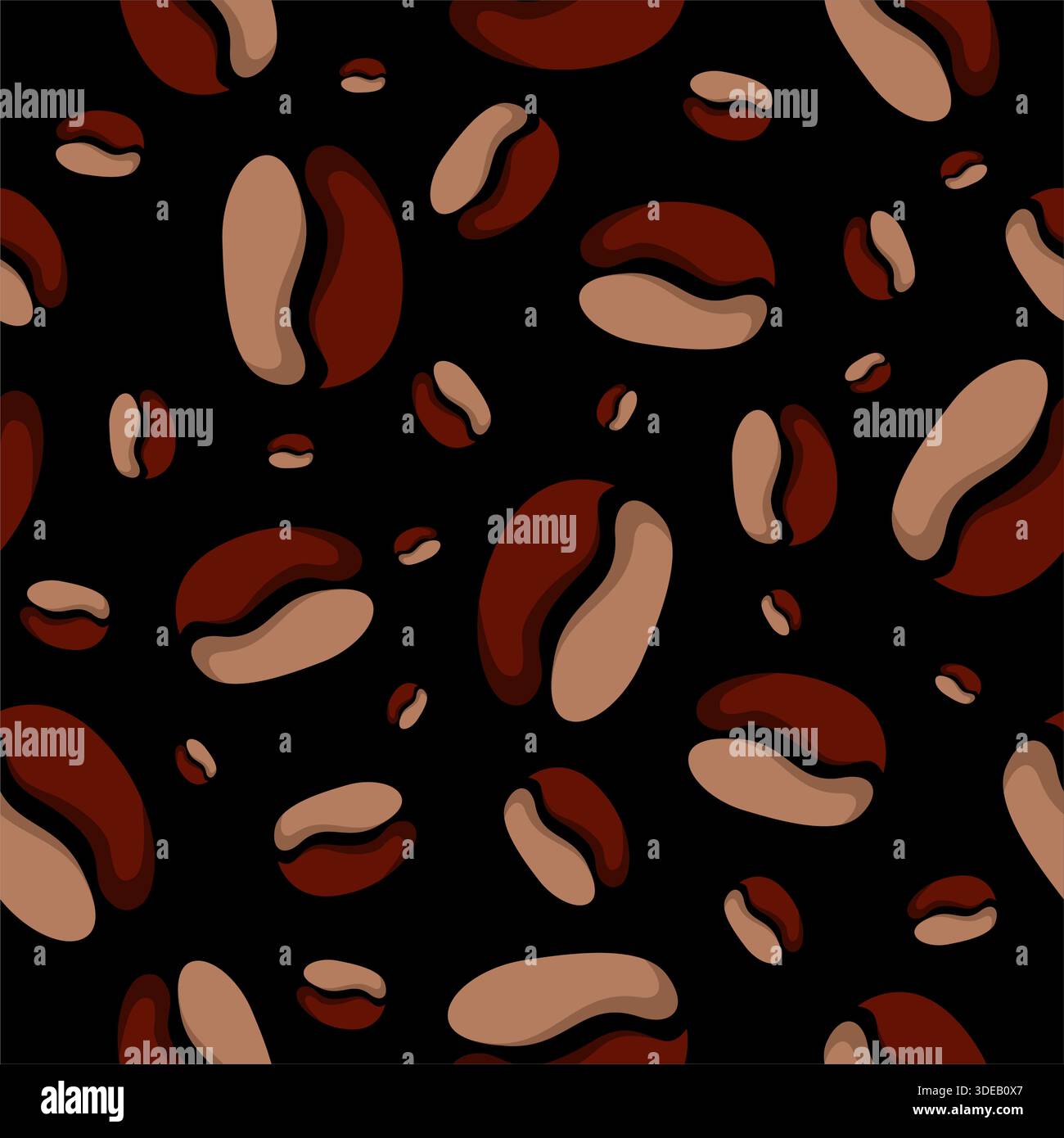 Coffee Seamless Pattern Design. Coffee Beans Background Stock Vector