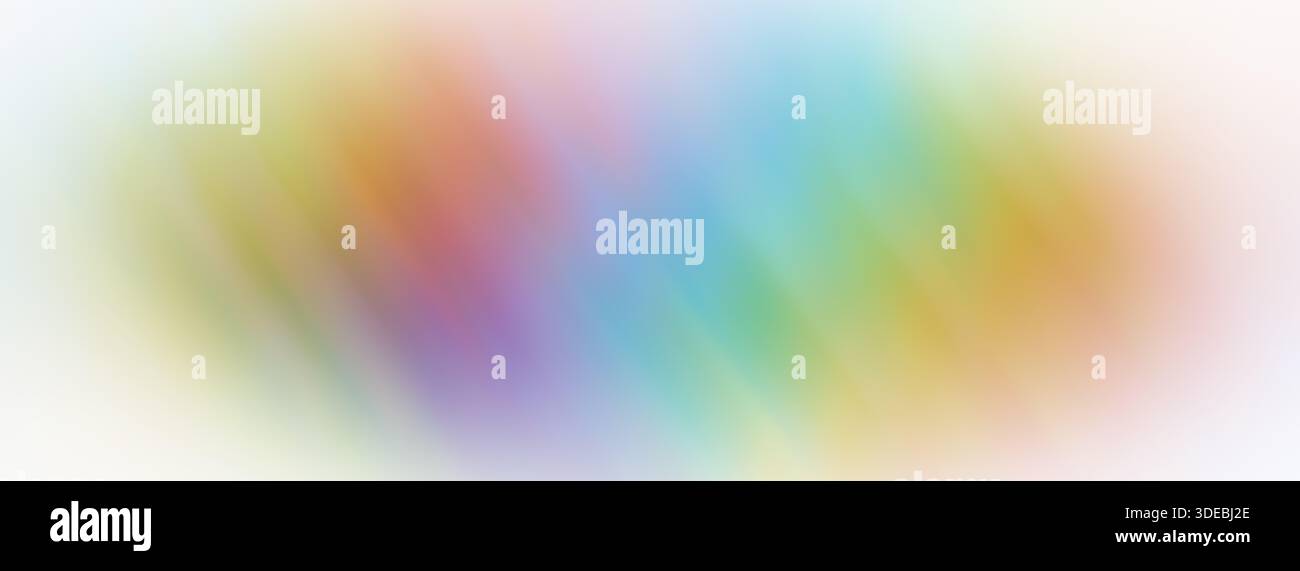 Pastel rainbow blurred background. Long banner, copy space. Stock Photo