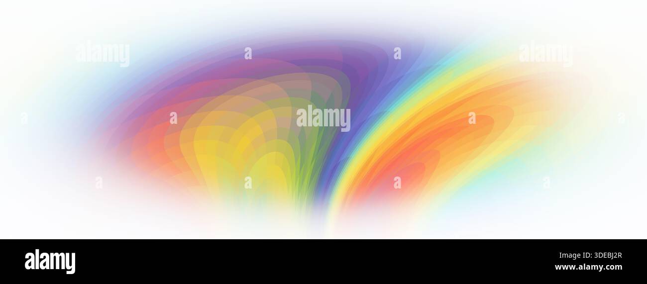 Pastel rainbow blurred background. Long banner, copy space Stock Photo