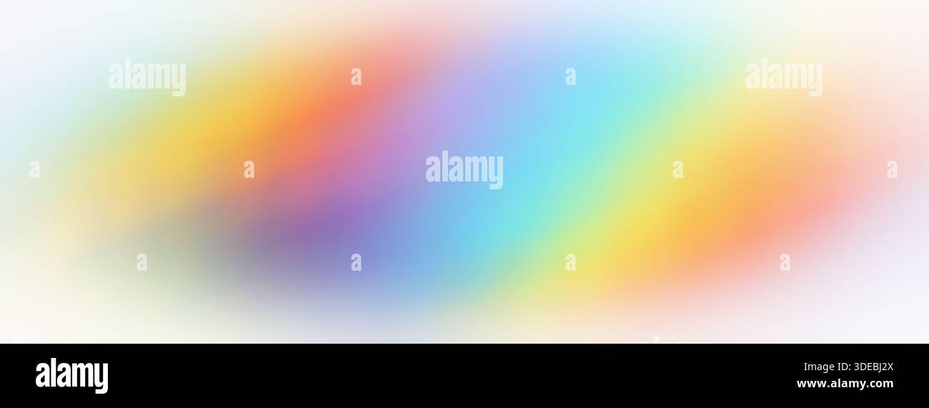 Rainbow pastel blurred background. Long banner, copy space Stock Photo