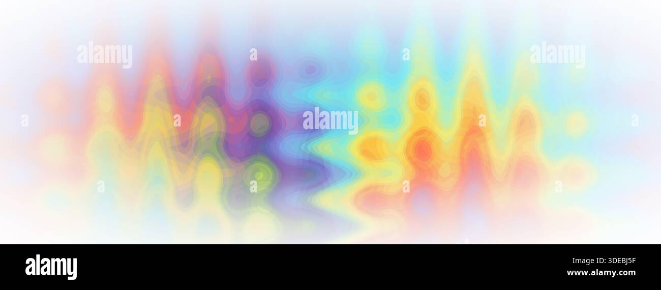 Pastel rainbow blurred background. Long banner, copy space Stock Photo