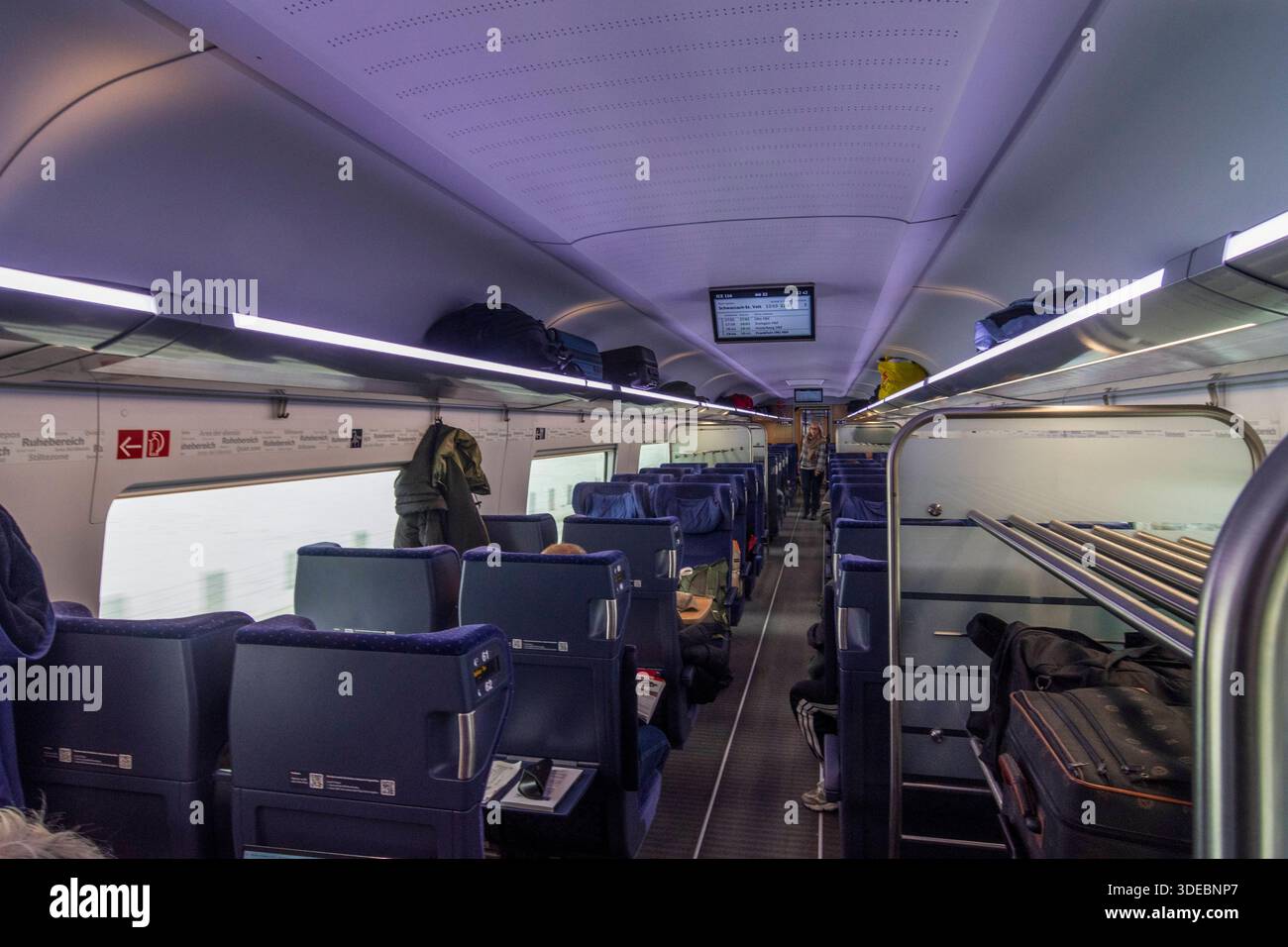 ICE type 4 train of DB inside, seats, passengers Austria Stock Photo ...