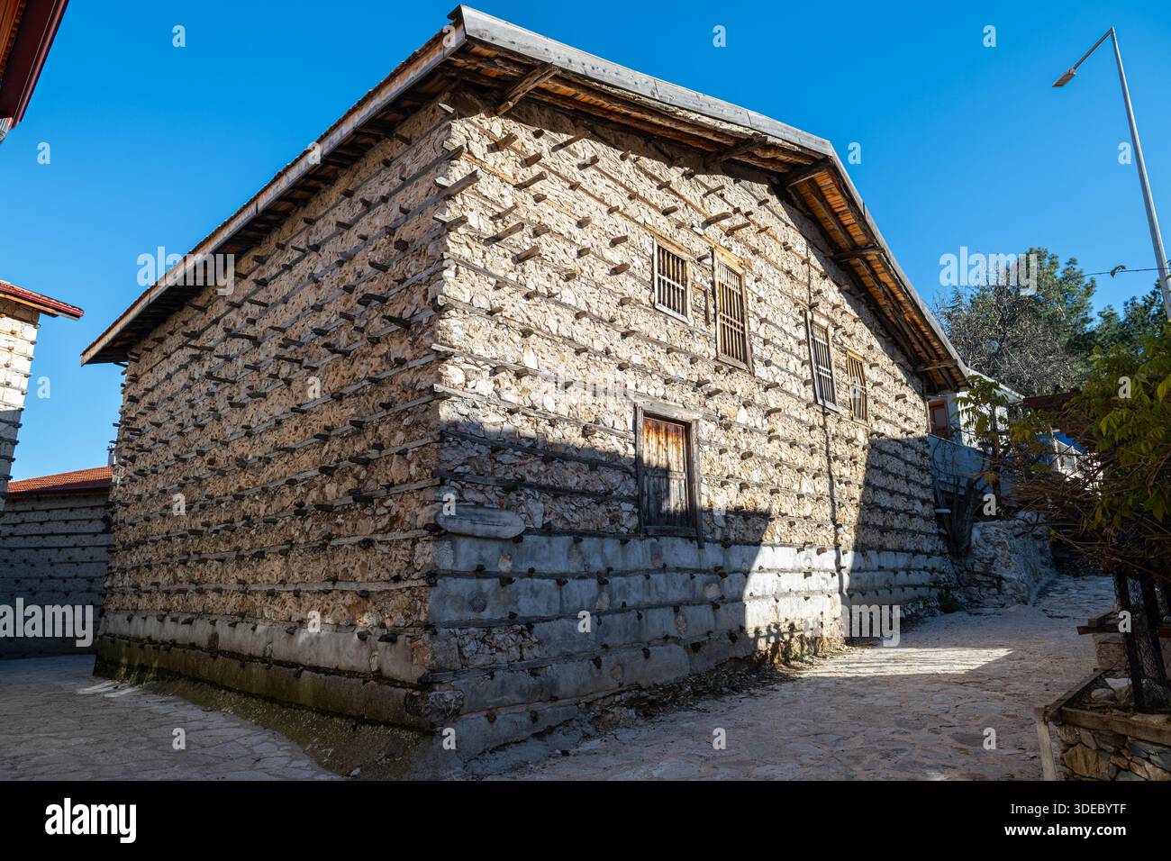 The traditional buttoned house architecture of Antalya İbradı, the ...