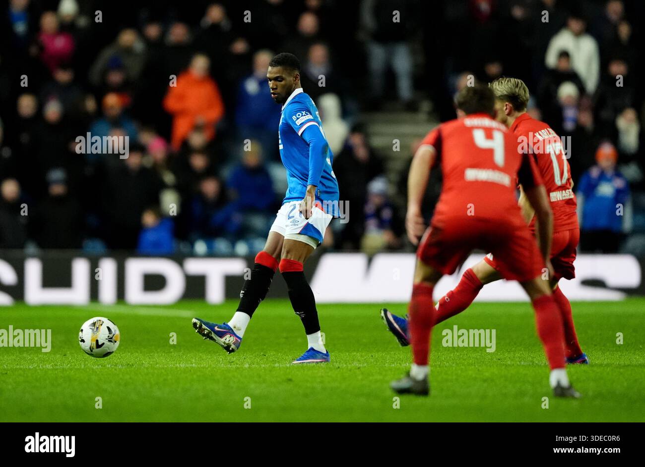 Rangers' Dujon Sterling in action during the William Hill Premiership ...
