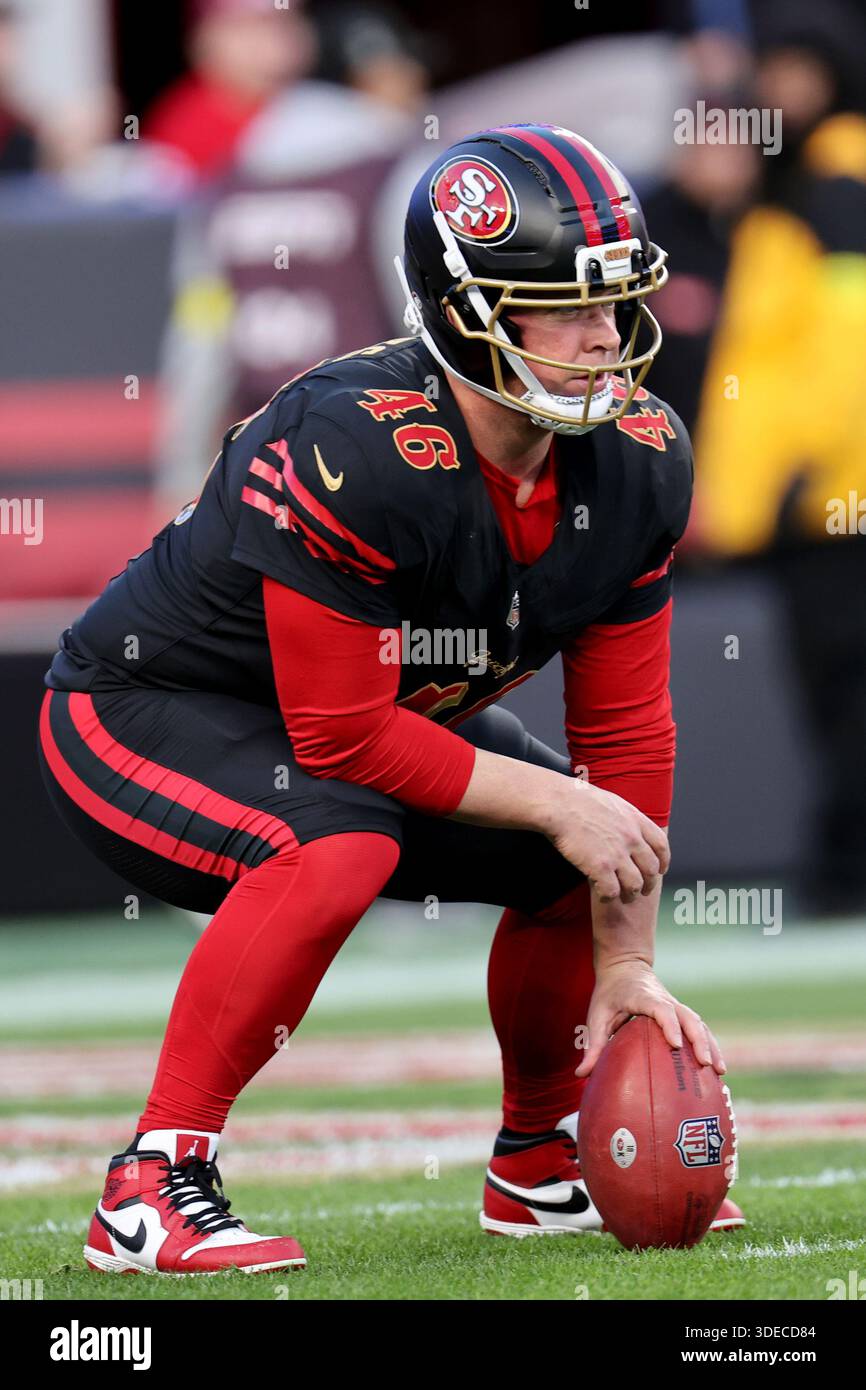 Jon Week 4 San Francisco 49ers long snapper Jon Weeks (46) warms up during an NFL ...