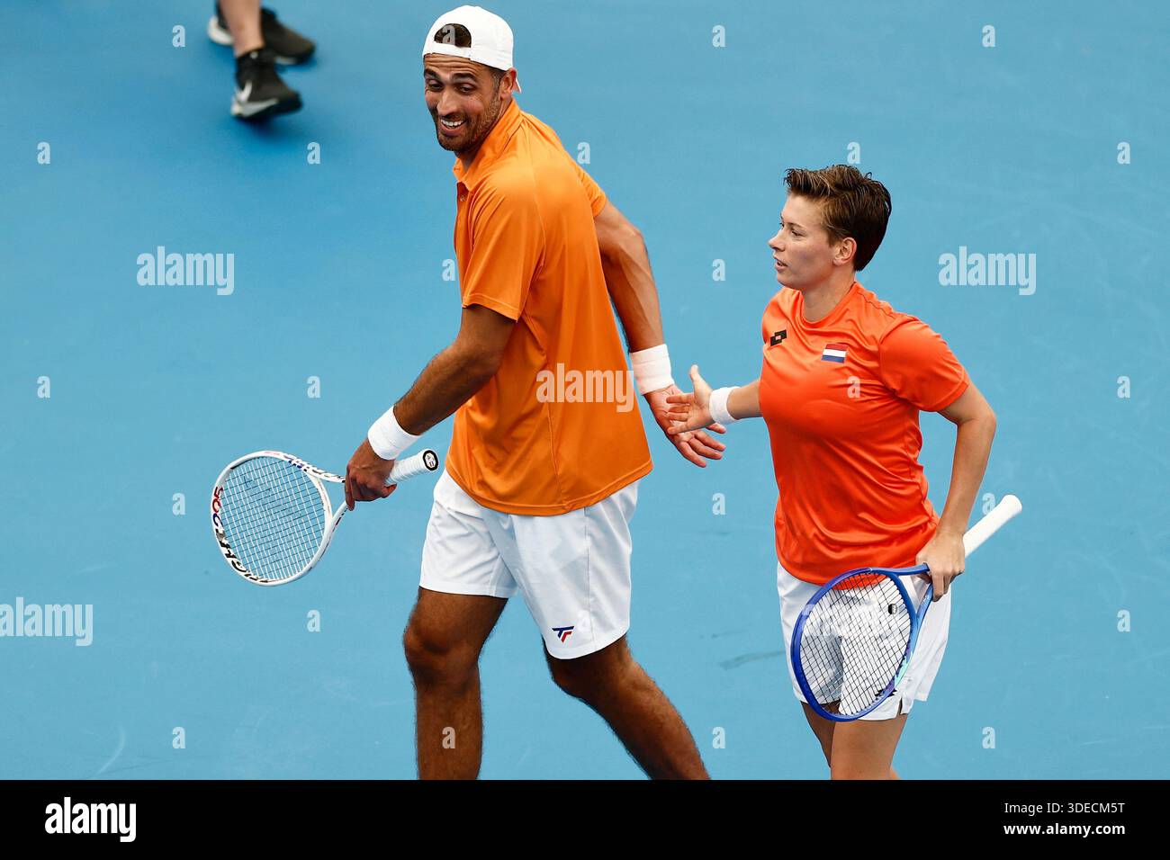 David Pel of Team Netherlands playing with Demi Schuurs of Team ...