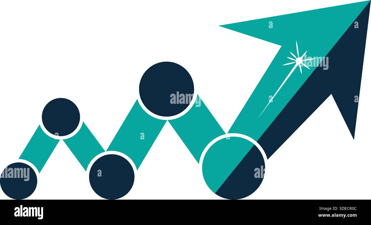 Arrow Chart Growth Business Finance Analytics Logo Design Vector Template Stock Vector