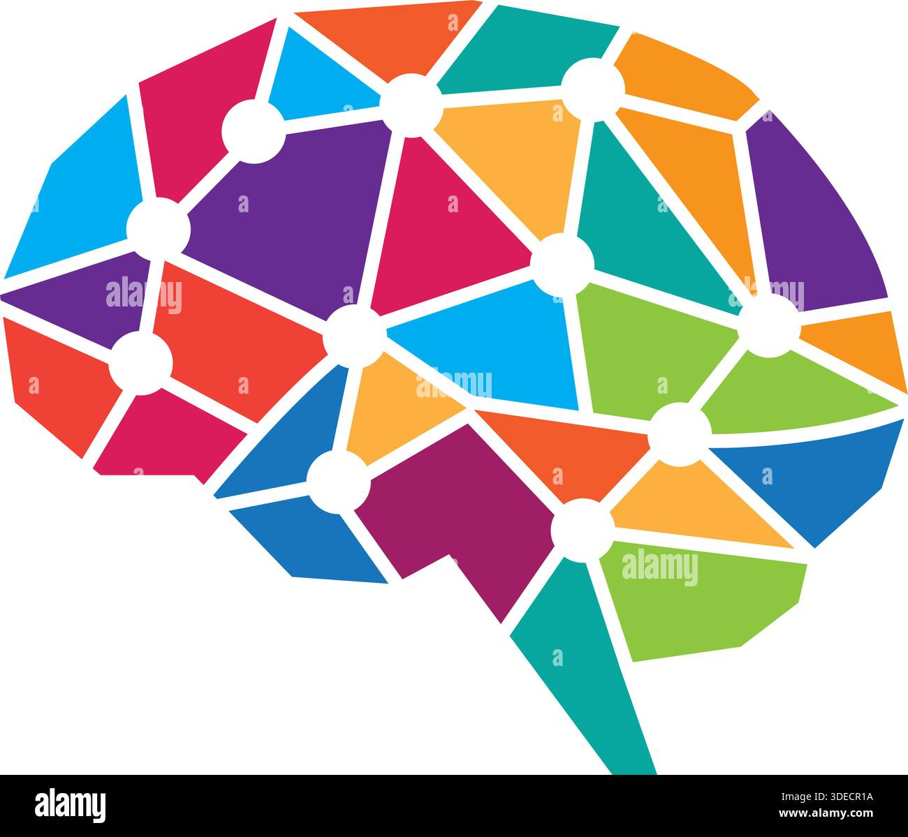 Brain Puzzle Creative Mind Idea Colorful Logo Vector Template Design Stock Vector