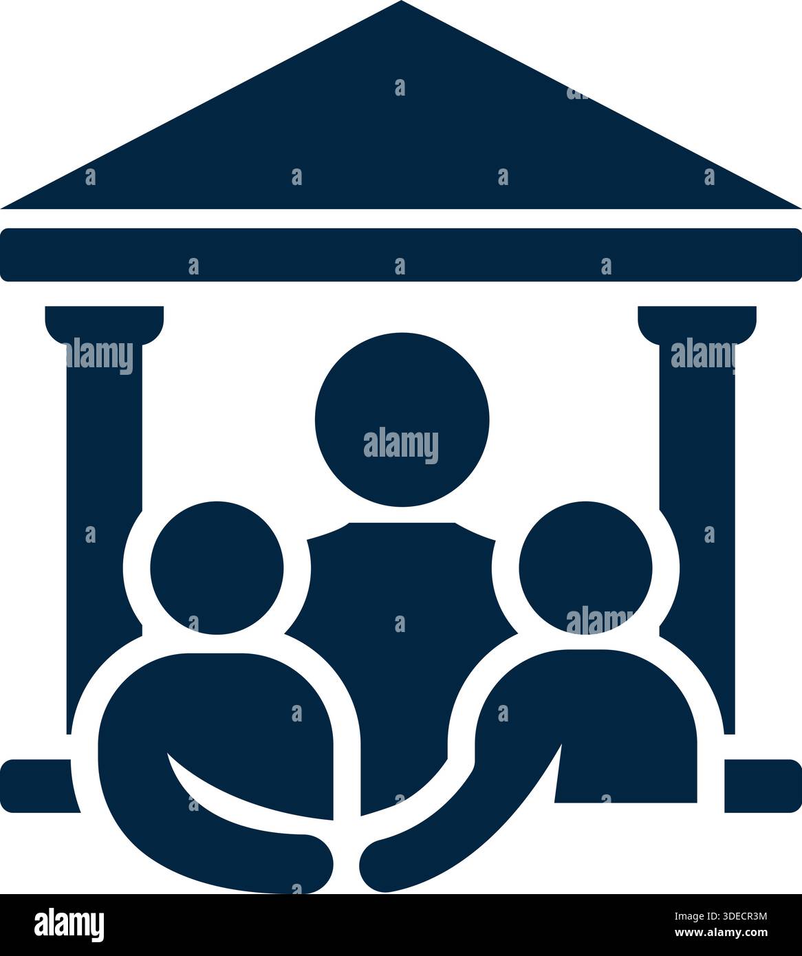 Family Care and Community Support Logo for Education Stock Vector