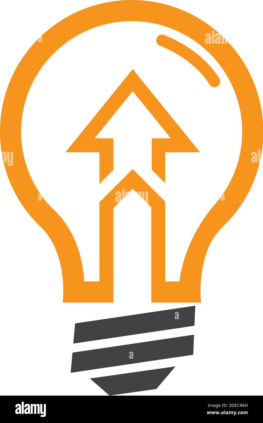 Light Bulb Arrow Growth Creative Idea Logo Template Icon Vector Stock Vector