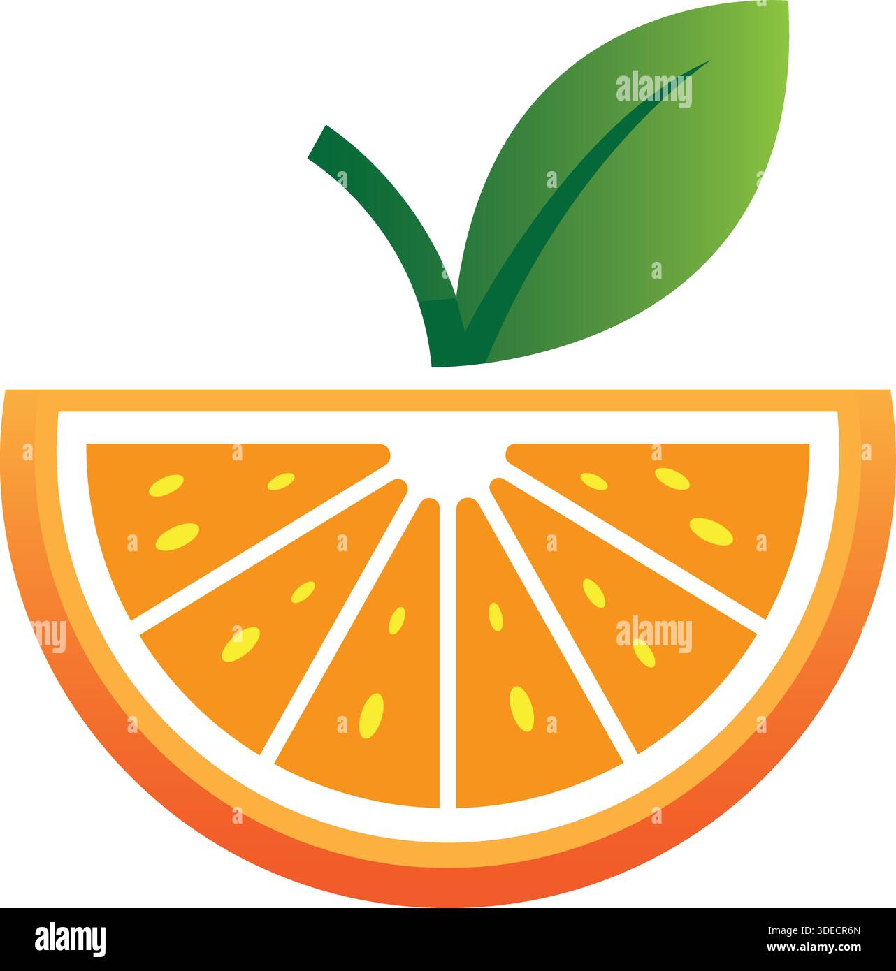 Orange Leaf Fresh Fruit Healthy Organic Logo Vector Template Design Stock Vector