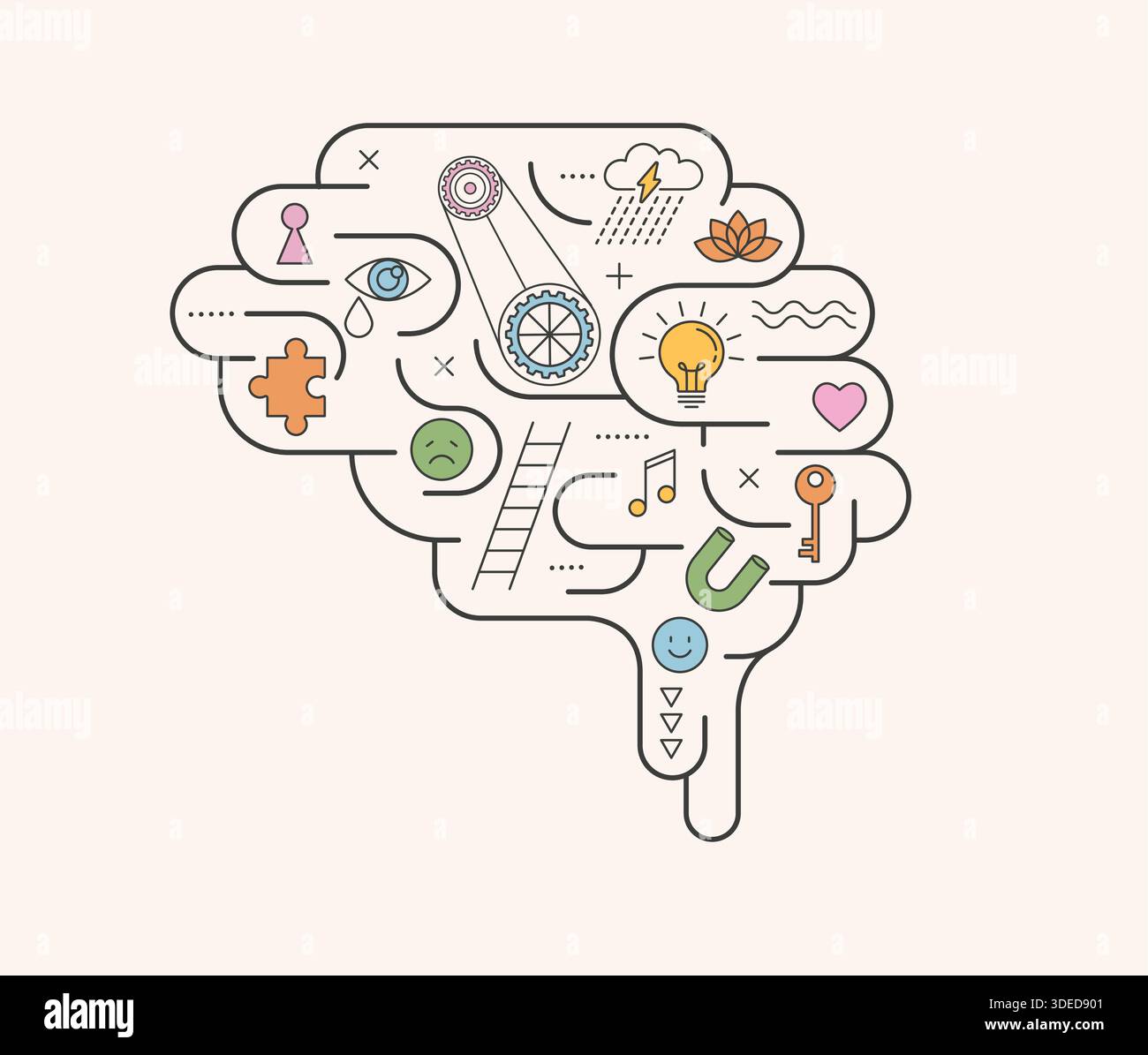 Abstract brain infographic. Mental health concept illustration Stock ...