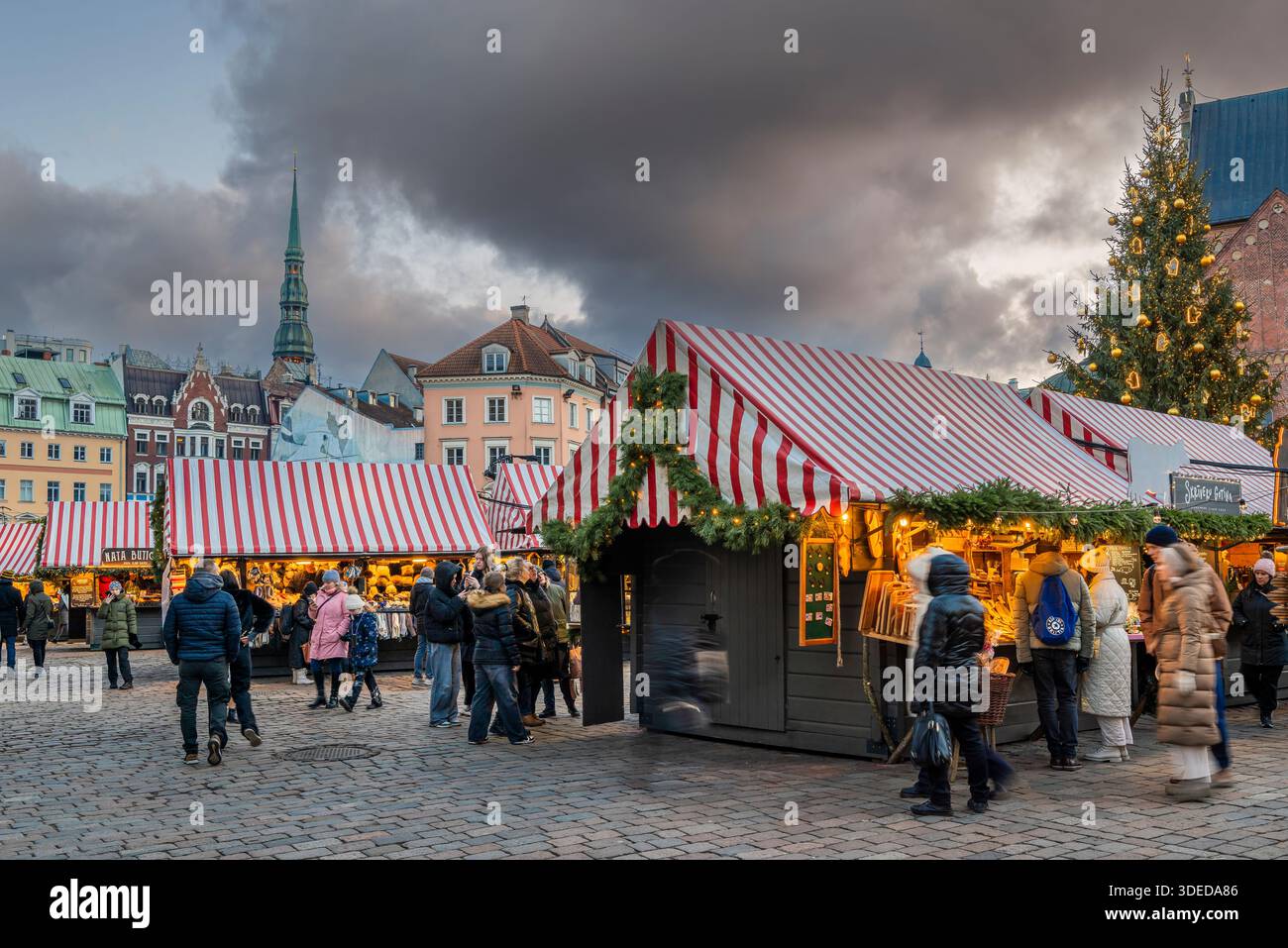 Christmas market, Dome square, Riga, Latvia Stock Photo - Alamy