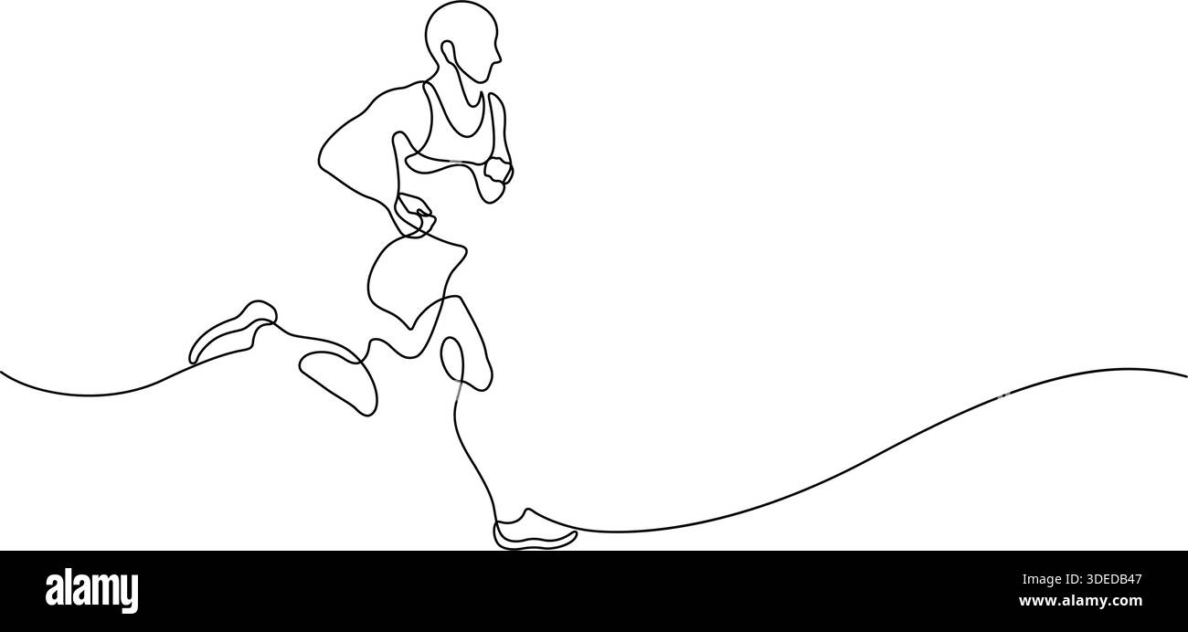 Continious Running human running active one line drawing continuous minimalist art healthy ...
