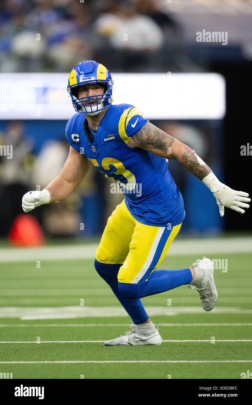 Los Angeles Rams linebacker Nate Landman (53) runs during an NFL ...