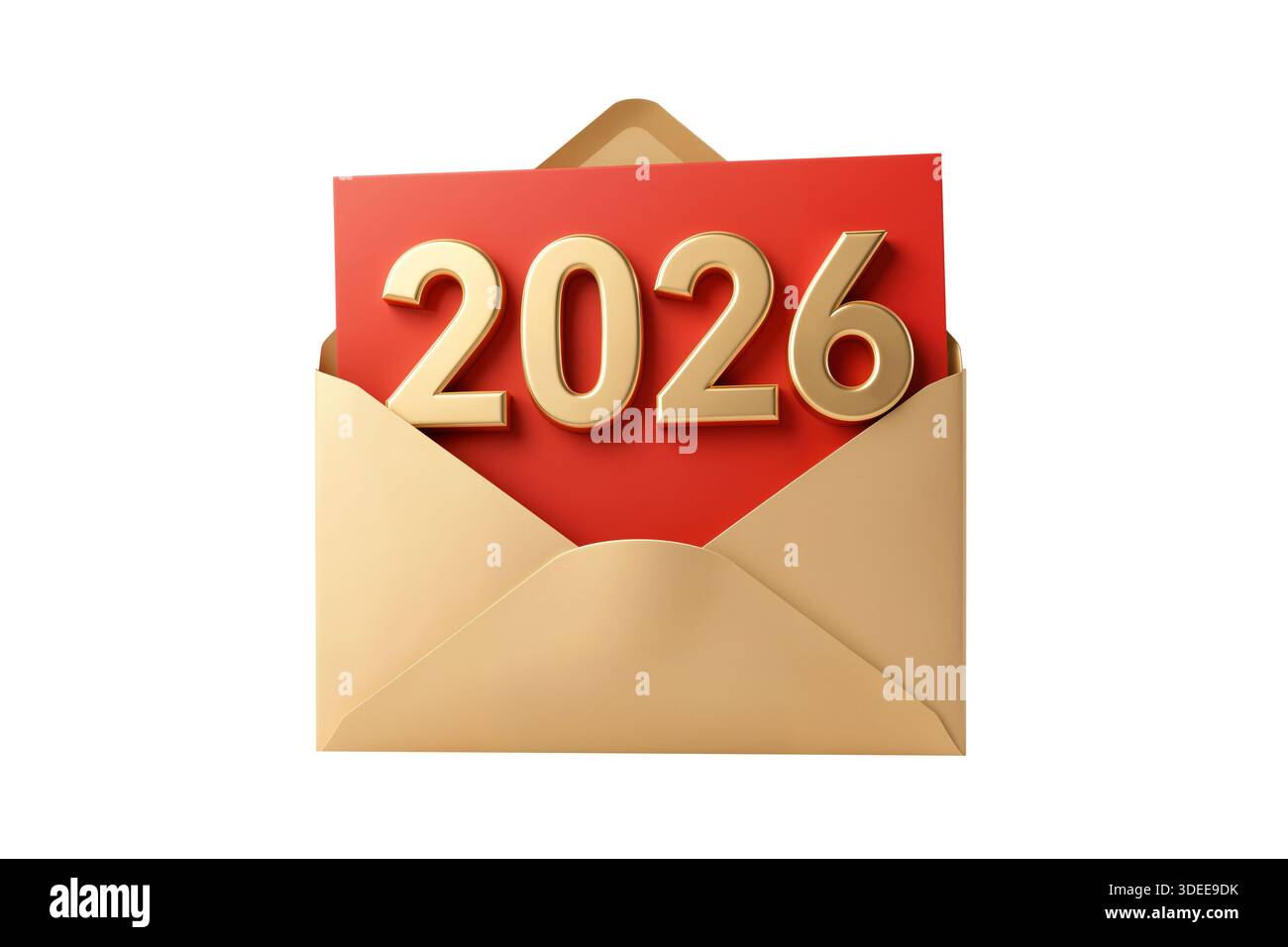 2026 Greeting Card Hi Res Stock Photography And Images Alamy 3d Rendering Of An Open Envelope Containing A Card With The Year 2026 Invitations Newsletters Email Or Holiday Greeting 3DEE9DK 