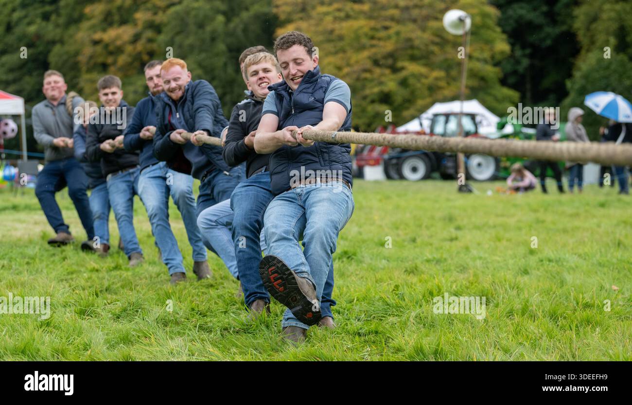Teams competing in a tug of War competition at Langholm Show 2025 Stock ...
