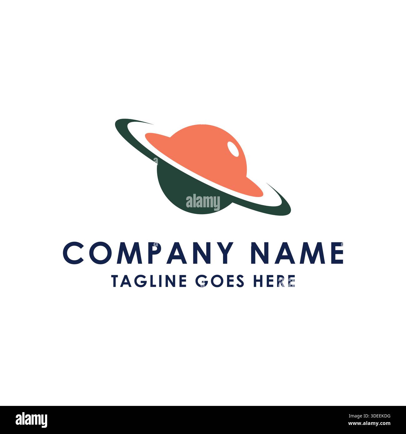 Modern Minimalist Planet Saturn Logo Design Vector Stock Vector