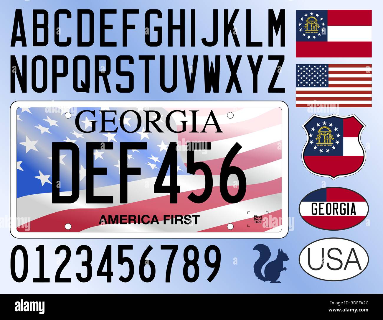 Sample Georgia Tag Sticker Georgia first Stock Vector Images - Alamy