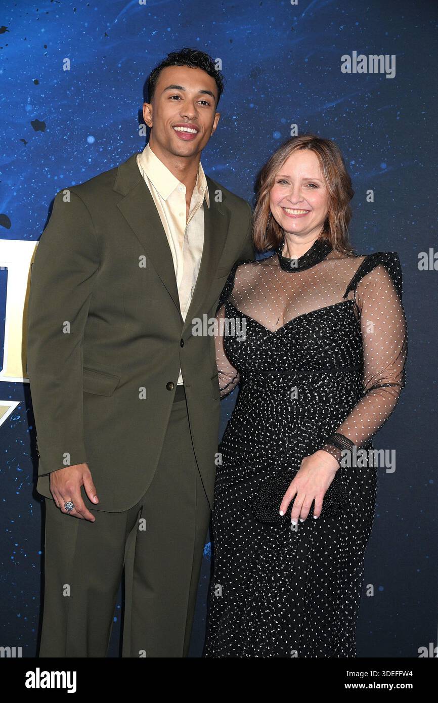 Sandro Rosta Model actor in the cast Sandro Rosta and his mother attends the STAR TREK ...