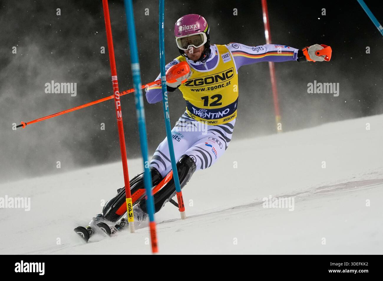 Germany's Linus Strasser speeds down the course during an alpine ski ...