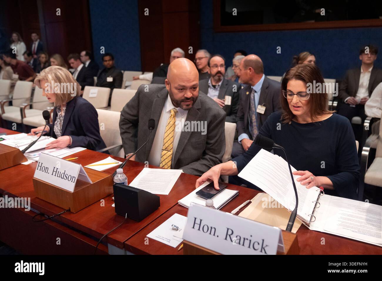 Marion Rarick From left, Minnesota state Reps. Kristin Robbins, Walter Hudson, and ...