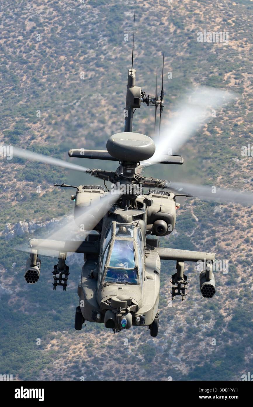 Apache Main Rotor The image shows a Hellenic Army Boeing AH-64DHA Apache Longbow attack ...