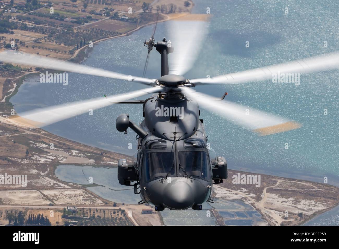 Air-to-air photograph of an Italian Air Force AgustaWestland HH-139A ...