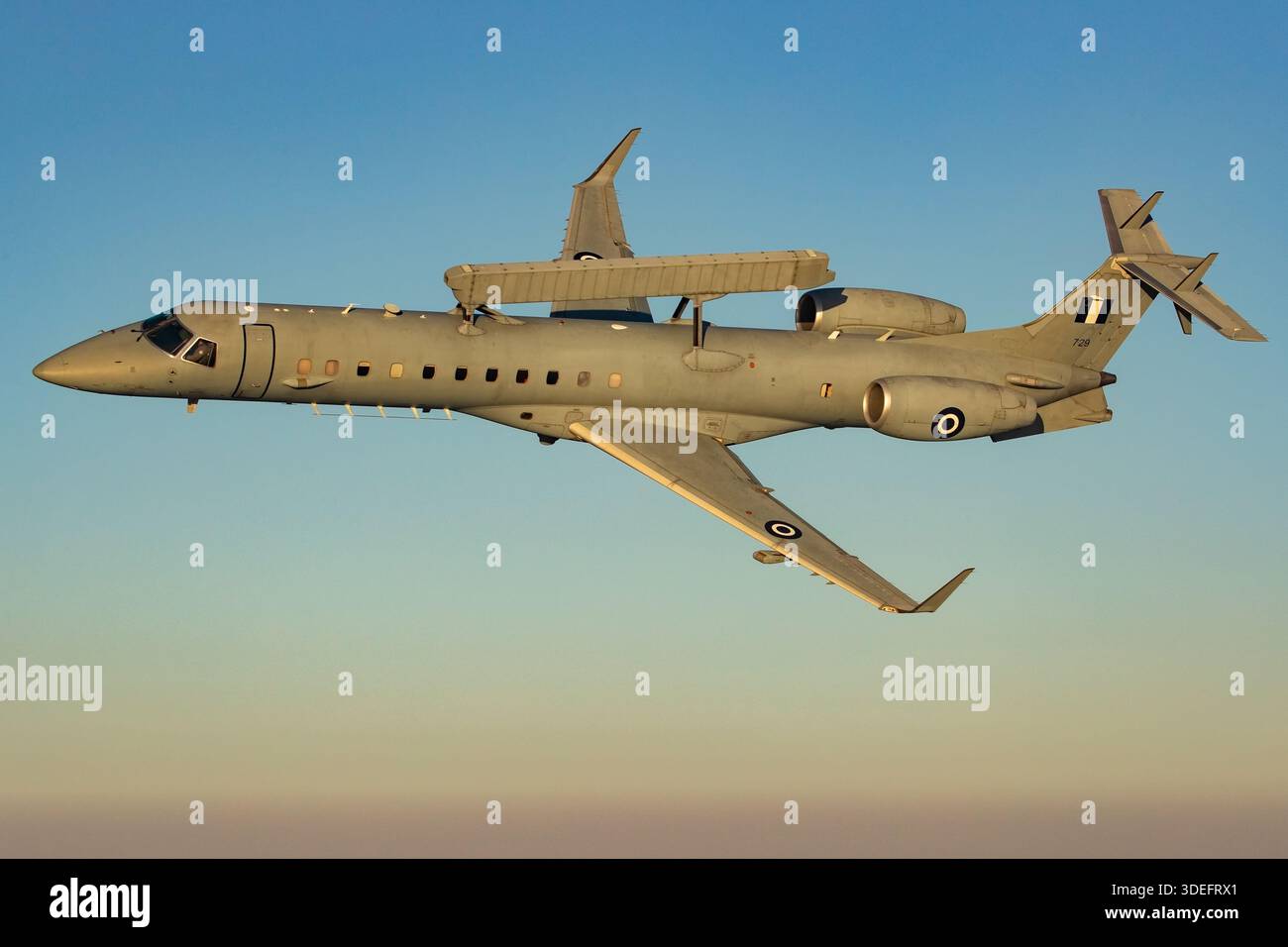 Air-to-air view of Hellenic Air Force Embraer EMB-145H AEW&C aircraft ...