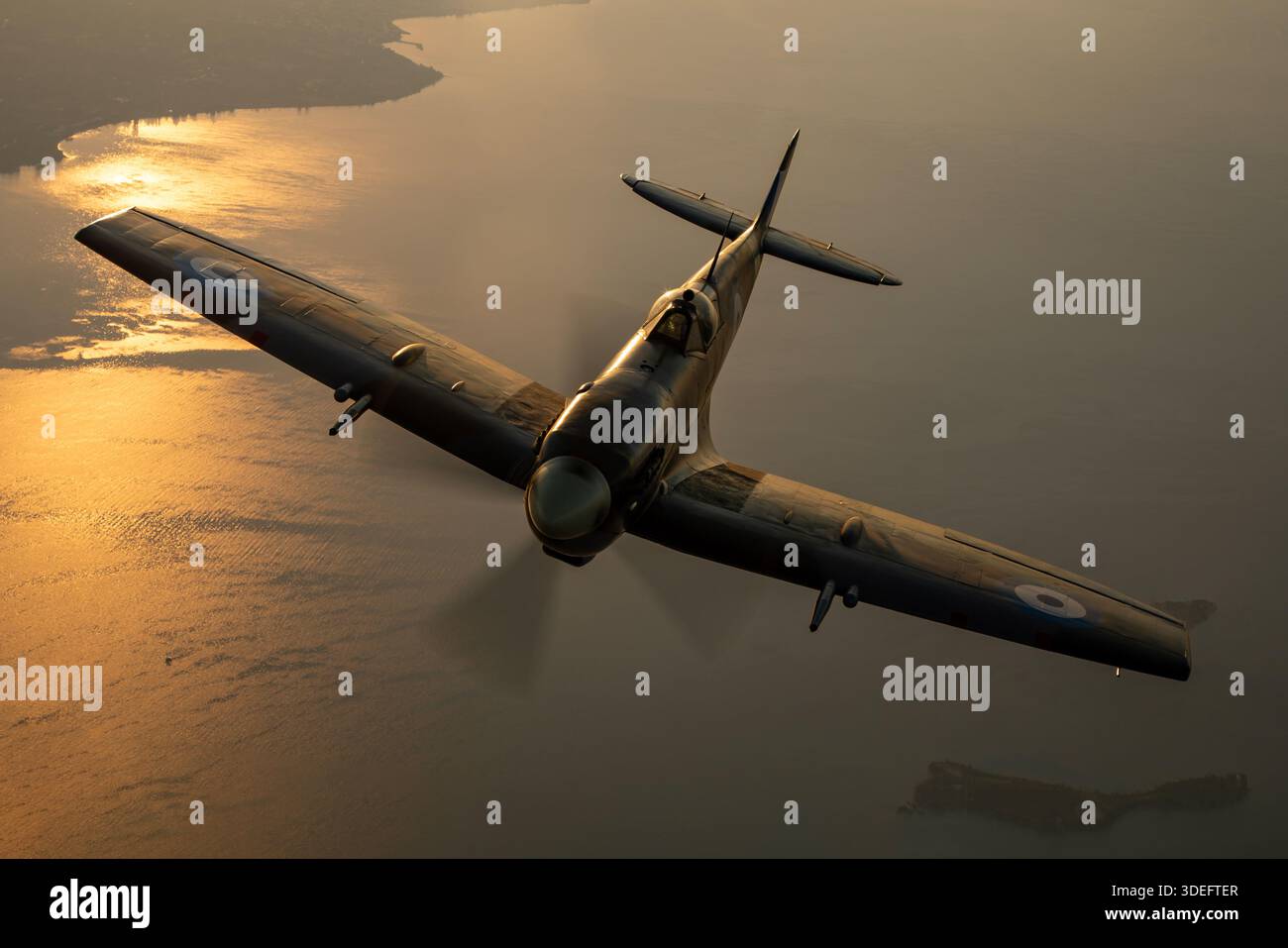 Air-to-air silhouette of a Hellenic Air Force Supermarine Spitfire Mk ...