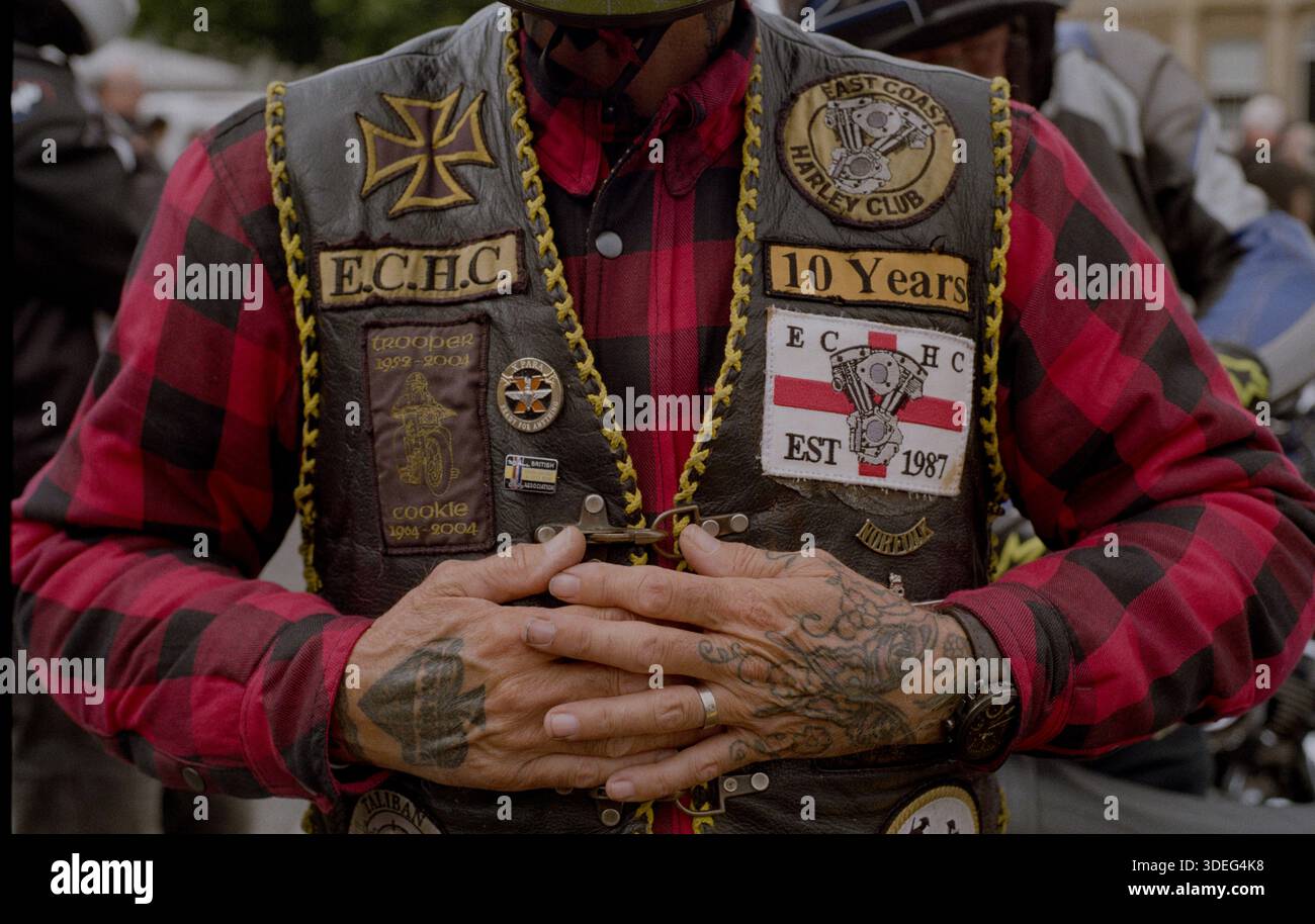 Biker's leather jacket Stock Photo