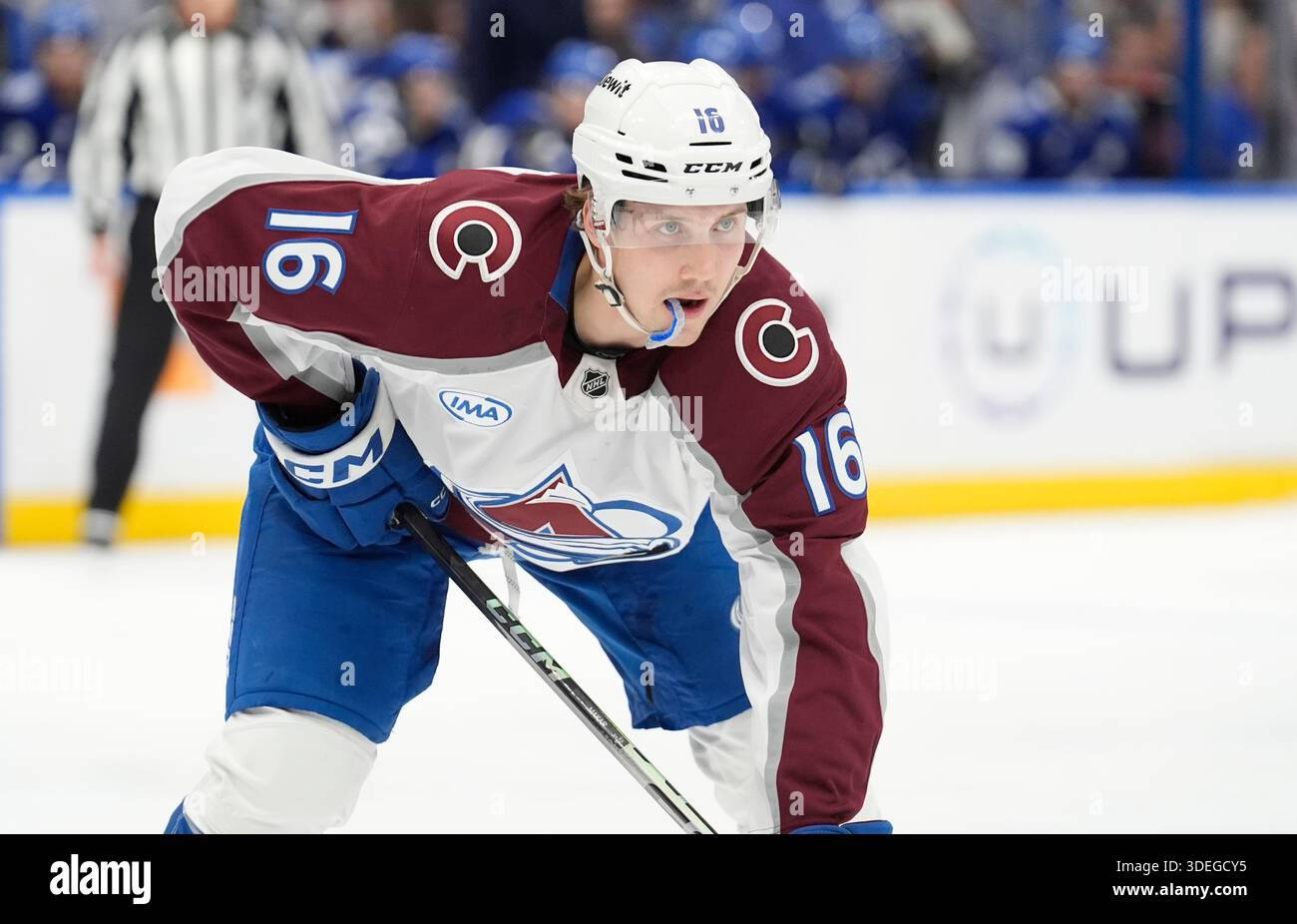 Colorado Avalanche left winger Taylor Makar (16) against the Tampa Bay ...