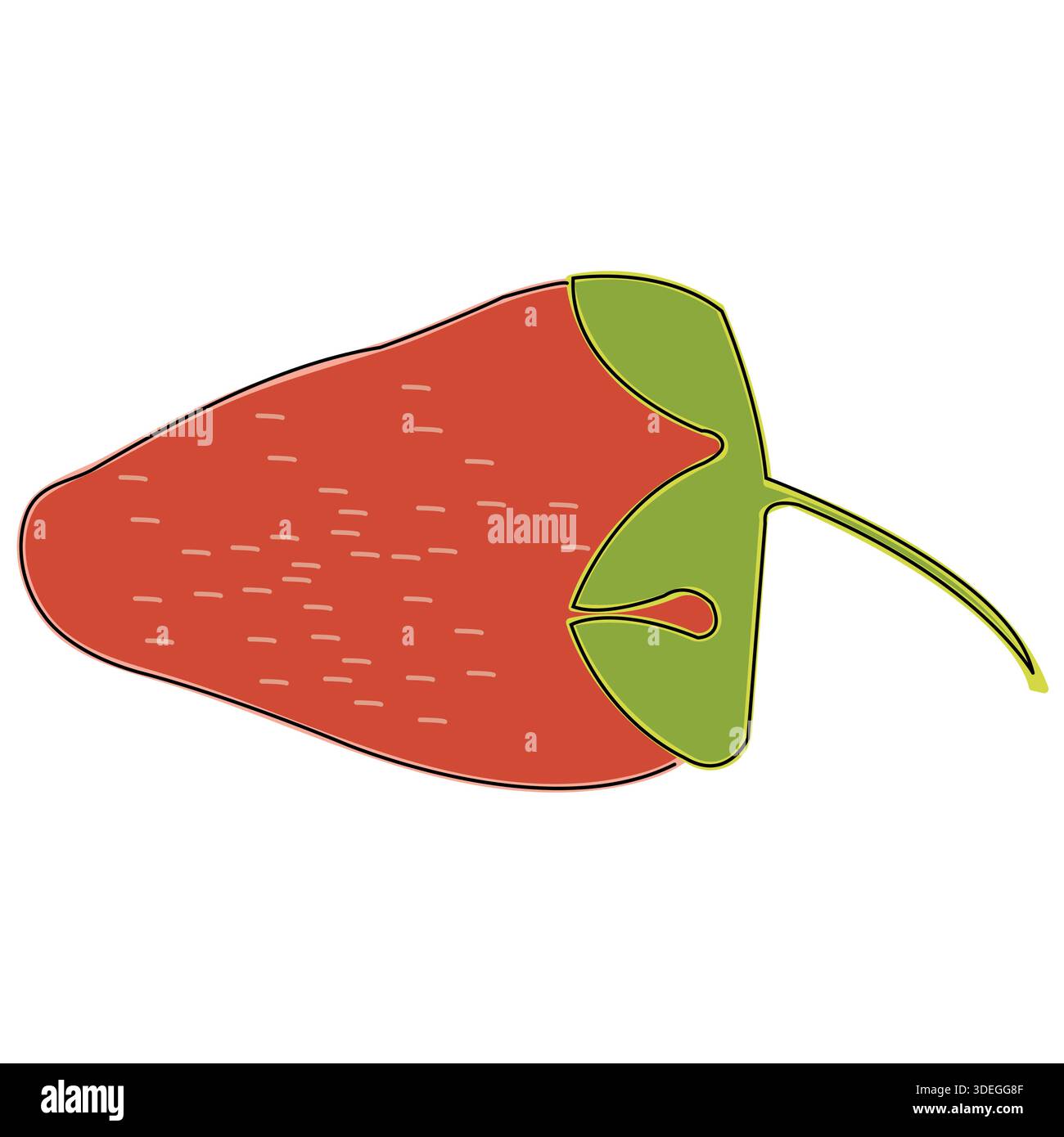 strawberry outlined isolated on white background; icon with fruit Stock Vector