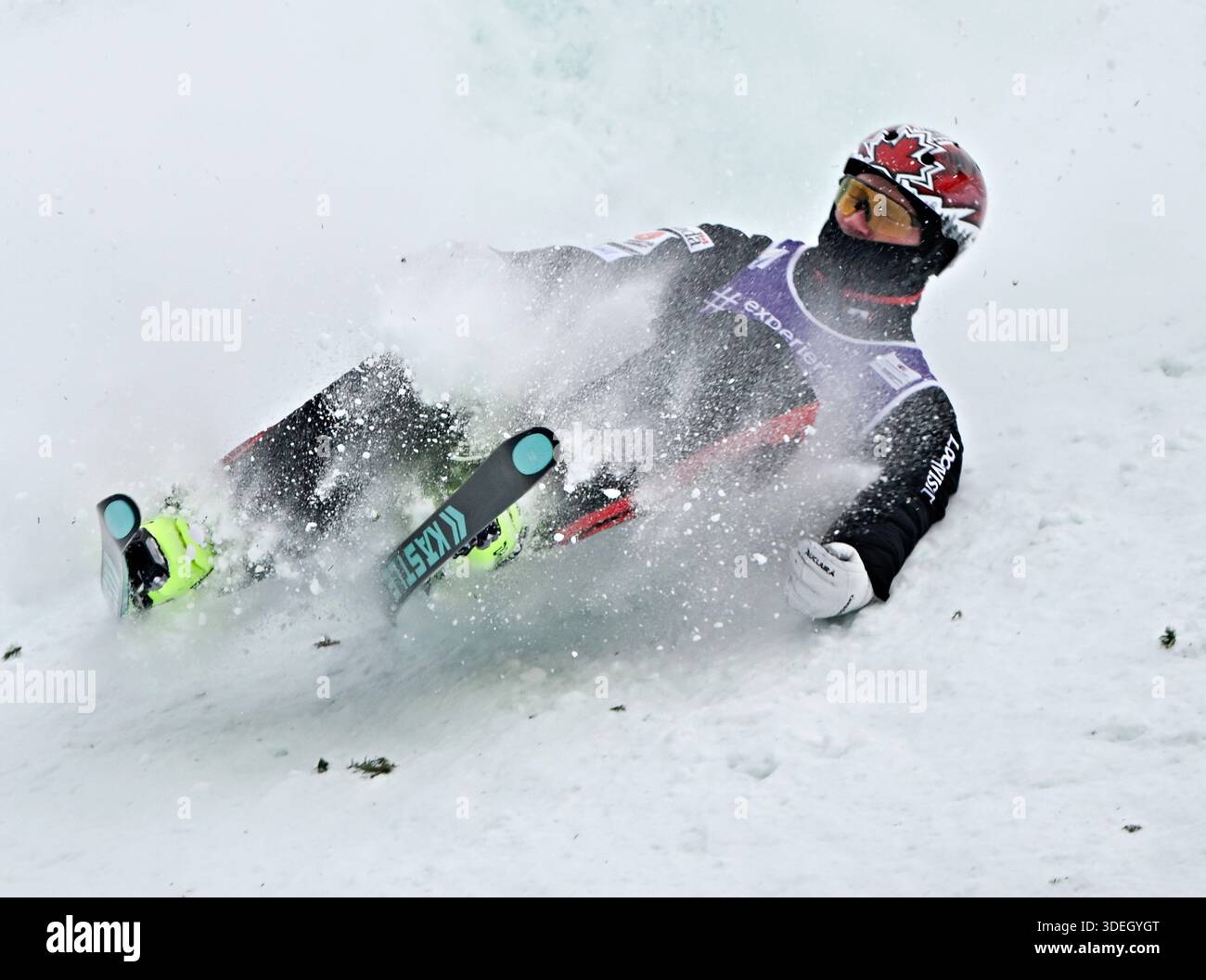 Team Canada S Lewis Irving Falls When Landing During The Men S Final Team Canadas Lewis Irving Falls When Landing During The Mens Final At The Fis Freestyle World Cup Aerials In Lac Beauport Que On Wednesday January 7 2026 Irving Placed 12th In The Event The Canadian Boissinot 3DEGYGT 