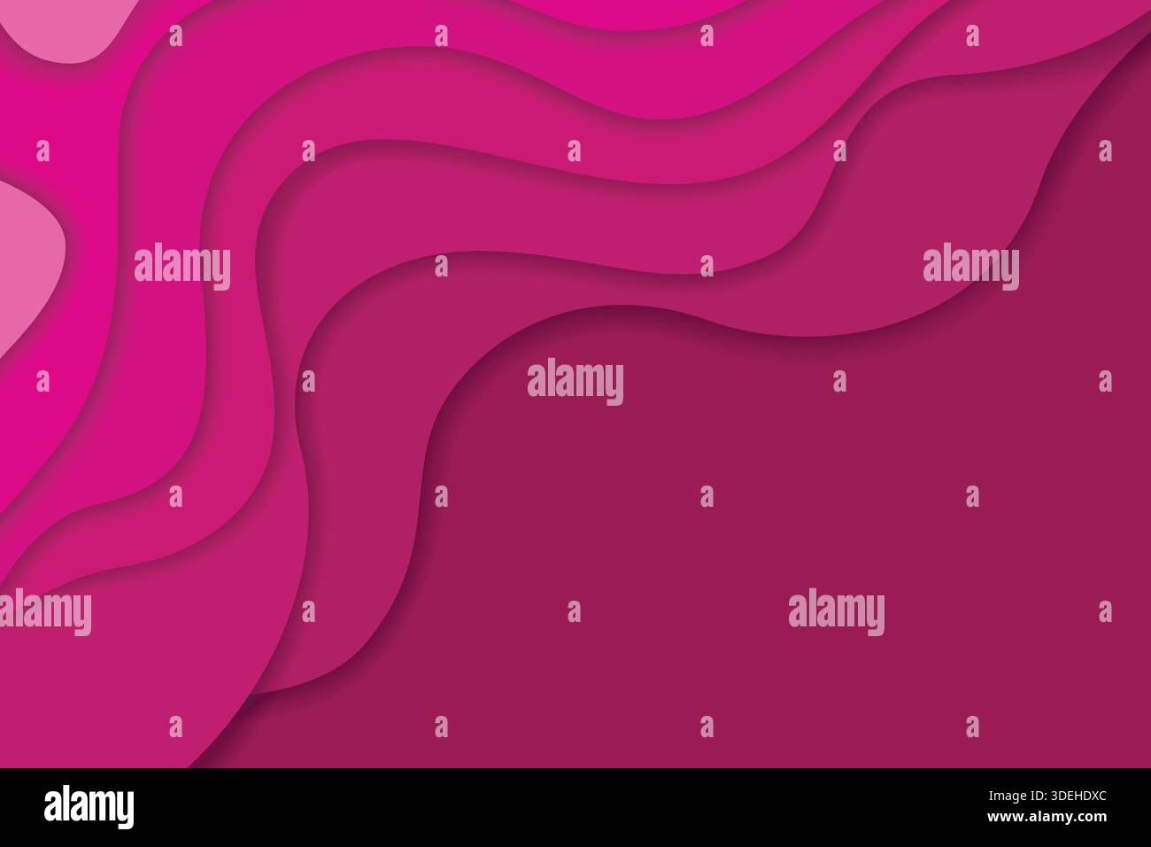 Abstract bright pink wavy paper cut background Stock Vector