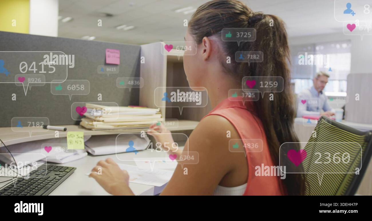 Woman sorting papers office desk hi-res stock photography and images ...